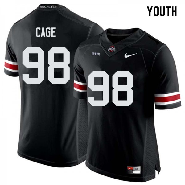 Ohio State Buckeyes #98 Jerron Cage Youth Stitch Jersey Black